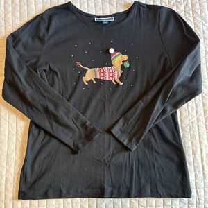 Karen Scott Christmas Dog Top